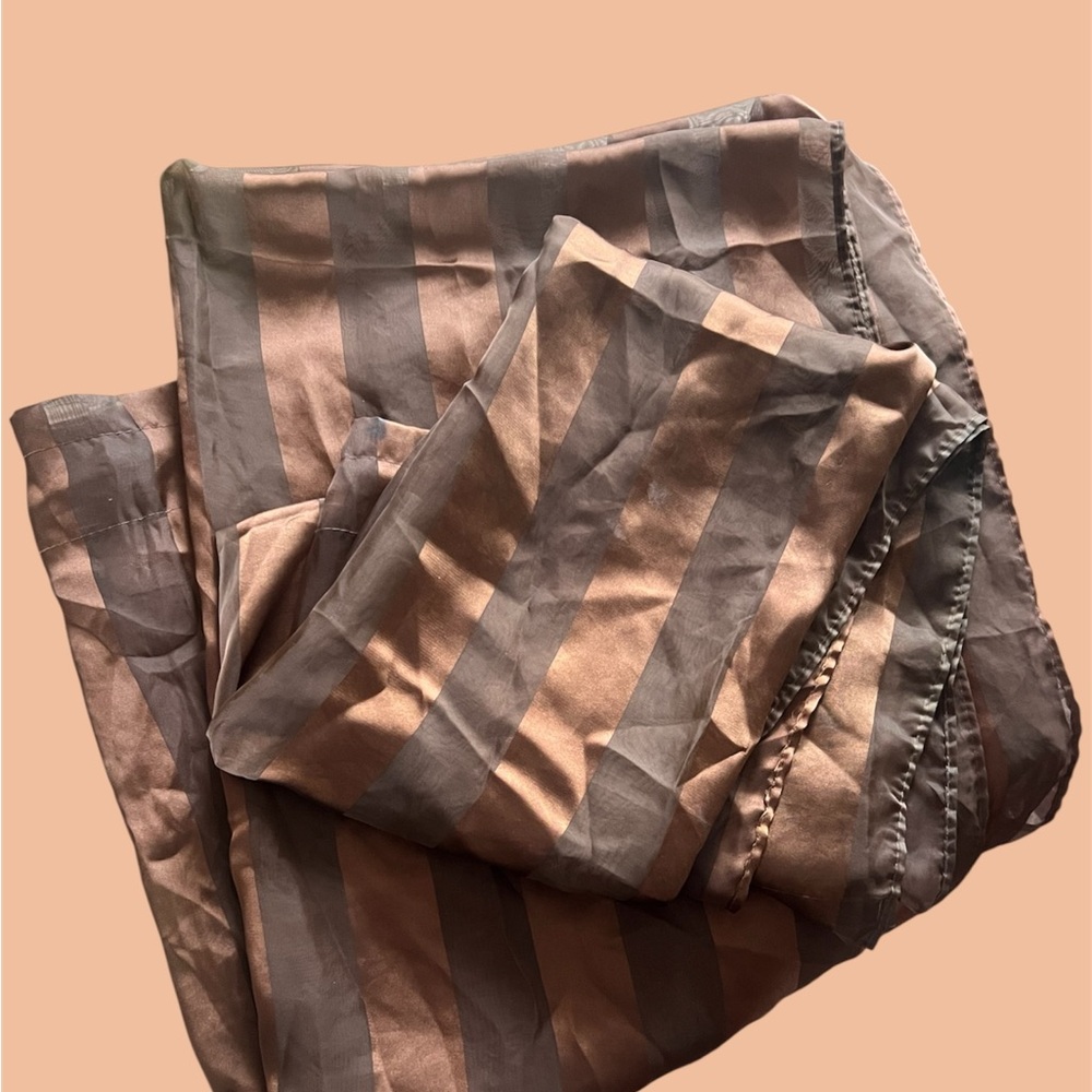 Striped Brown and Tan Curtains #408